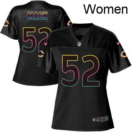 Womens Nike Chicago Bears 52 Khalil Mack Game Black Fashion NFL Jersey